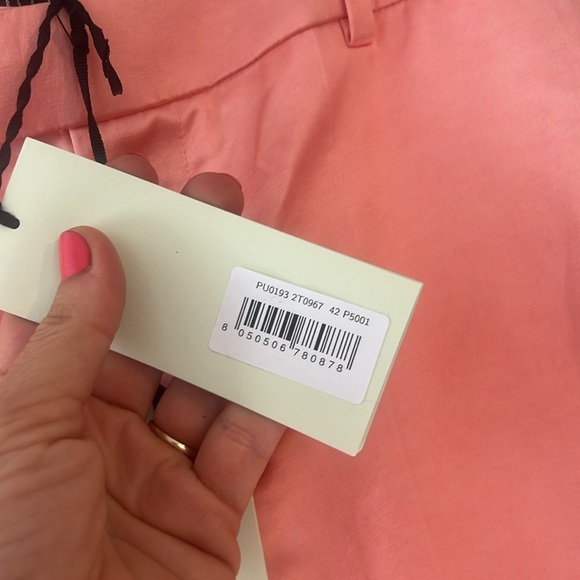 Del Core Pants Woman peach satin pant size 42 NWT - Picture 8 of 11
